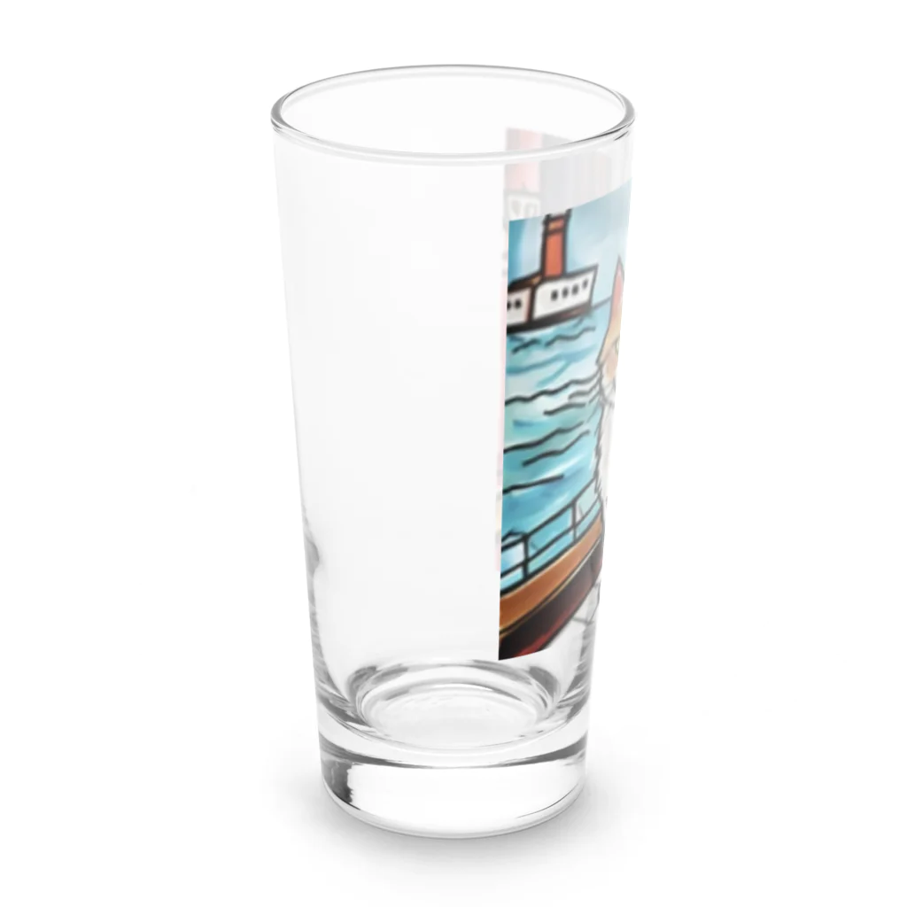 Ppit8の豪華客船の旅はいいにゃー Long Sized Water Glass :left