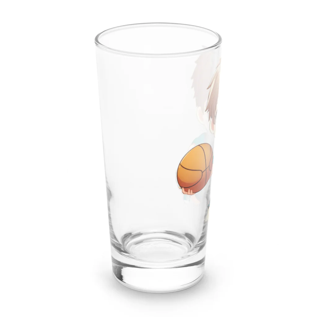 可愛い男の子イラスト販売所　By,keicyanの男の子　中学1年生　バスケットボール部 Long Sized Water Glass :left