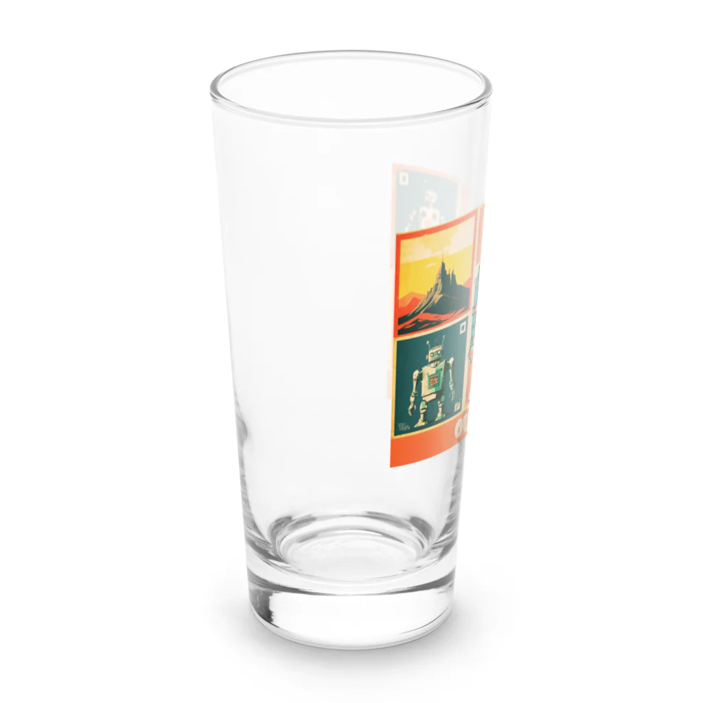 mirinconixの僕らの味方っぽい4機のレトロなロボットくん達 Long Sized Water Glass :left