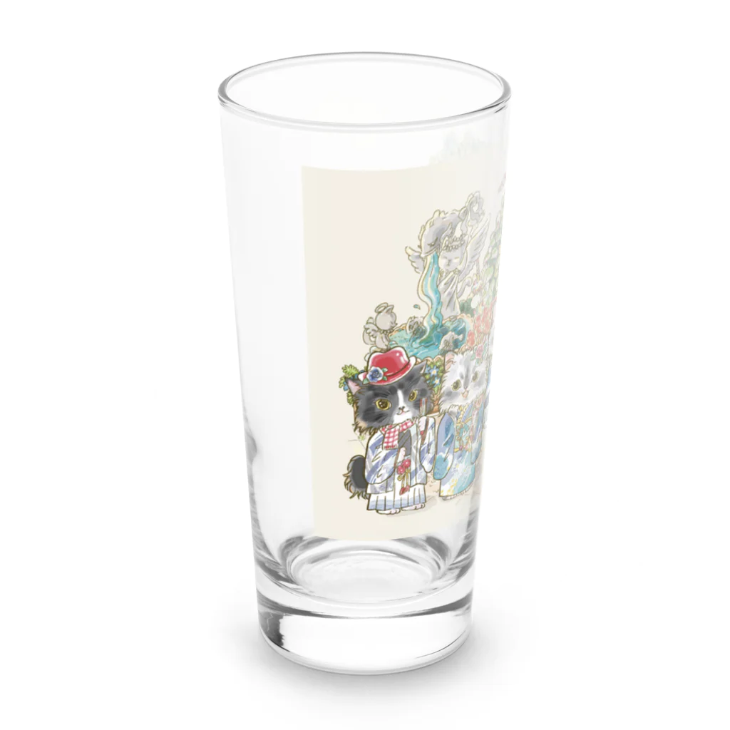 猫のきぬくんのお店のベーカリーこげまるスタッフ御一行様 Long Sized Water Glass :left