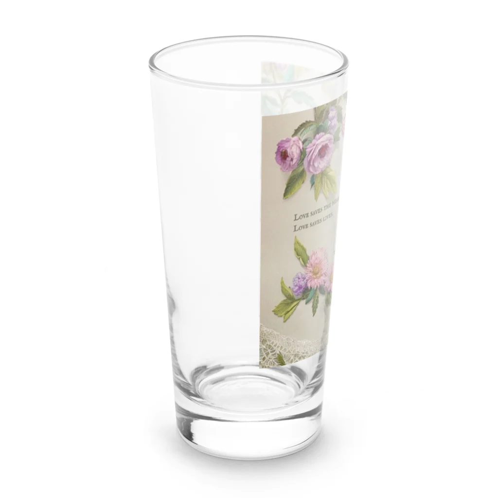 【ホラー専門店】ジルショップの花の刺繍のビンテージデザイン② ロンググラス左面