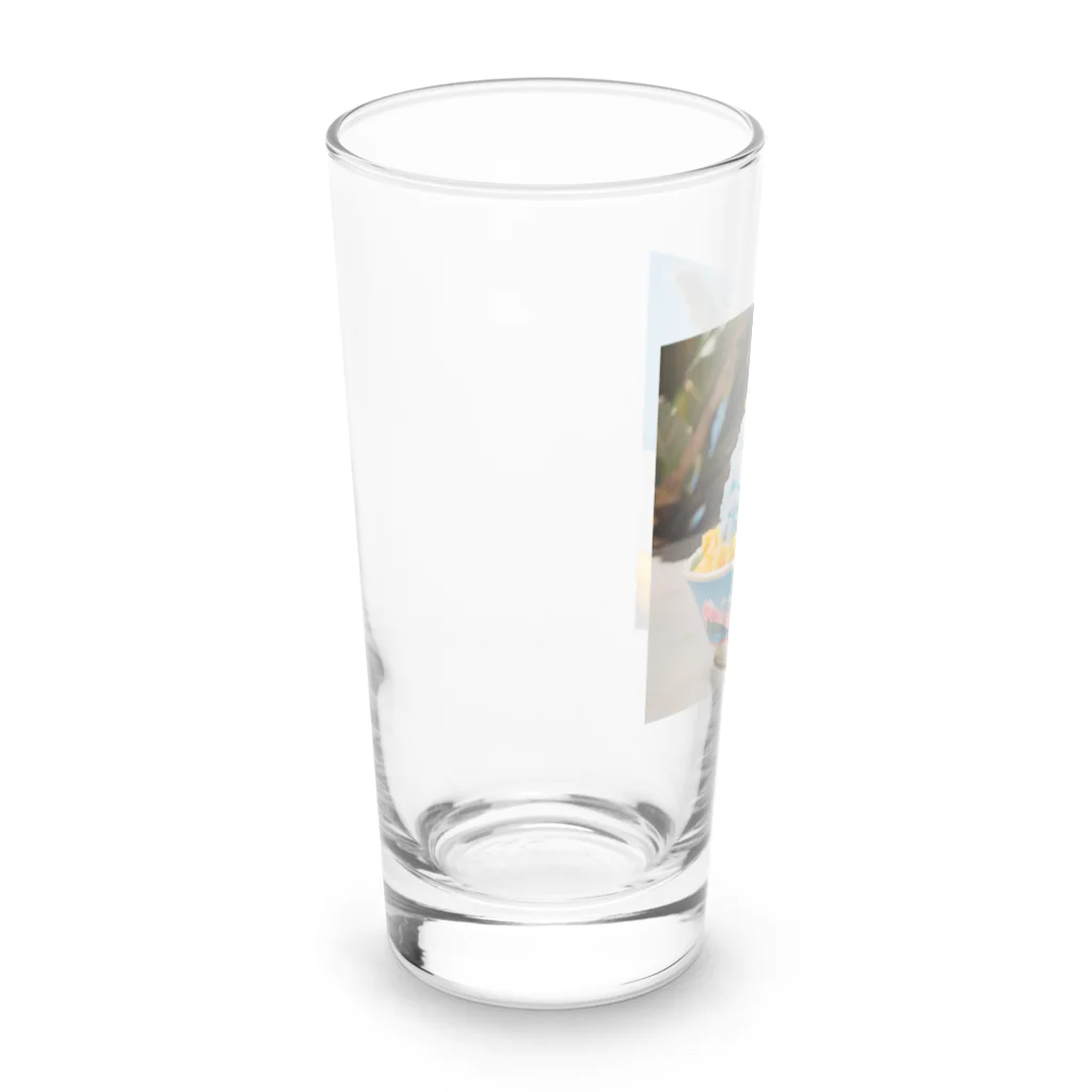 かるるんショップのかき氷シリーズ　ブルーハワイとマンゴー Long Sized Water Glass :left