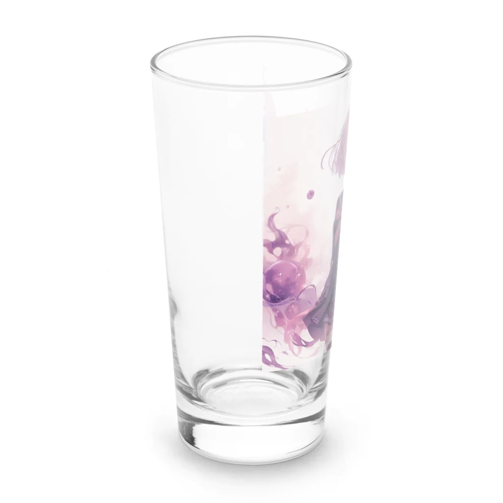 やるか、やらぬか？本人次第のピンクの女子高生 Long Sized Water Glass :left