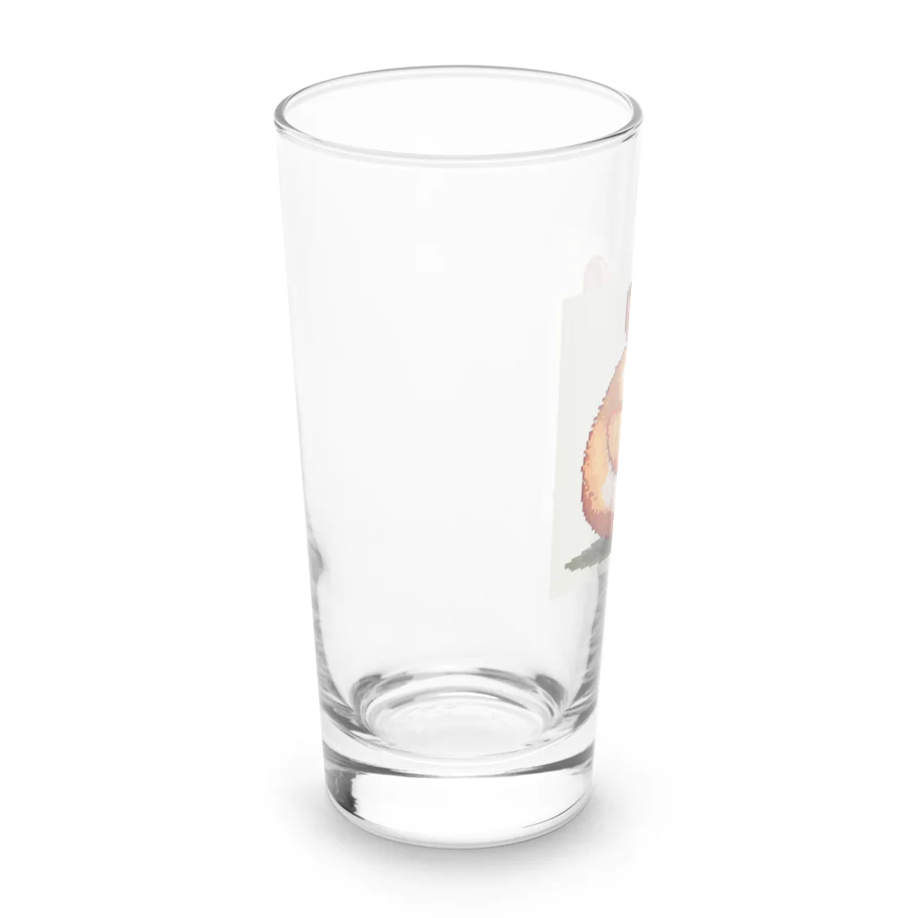 波にのるくまたんショップ62号店81番通りのドット絵のハムスター Long Sized Water Glass :left