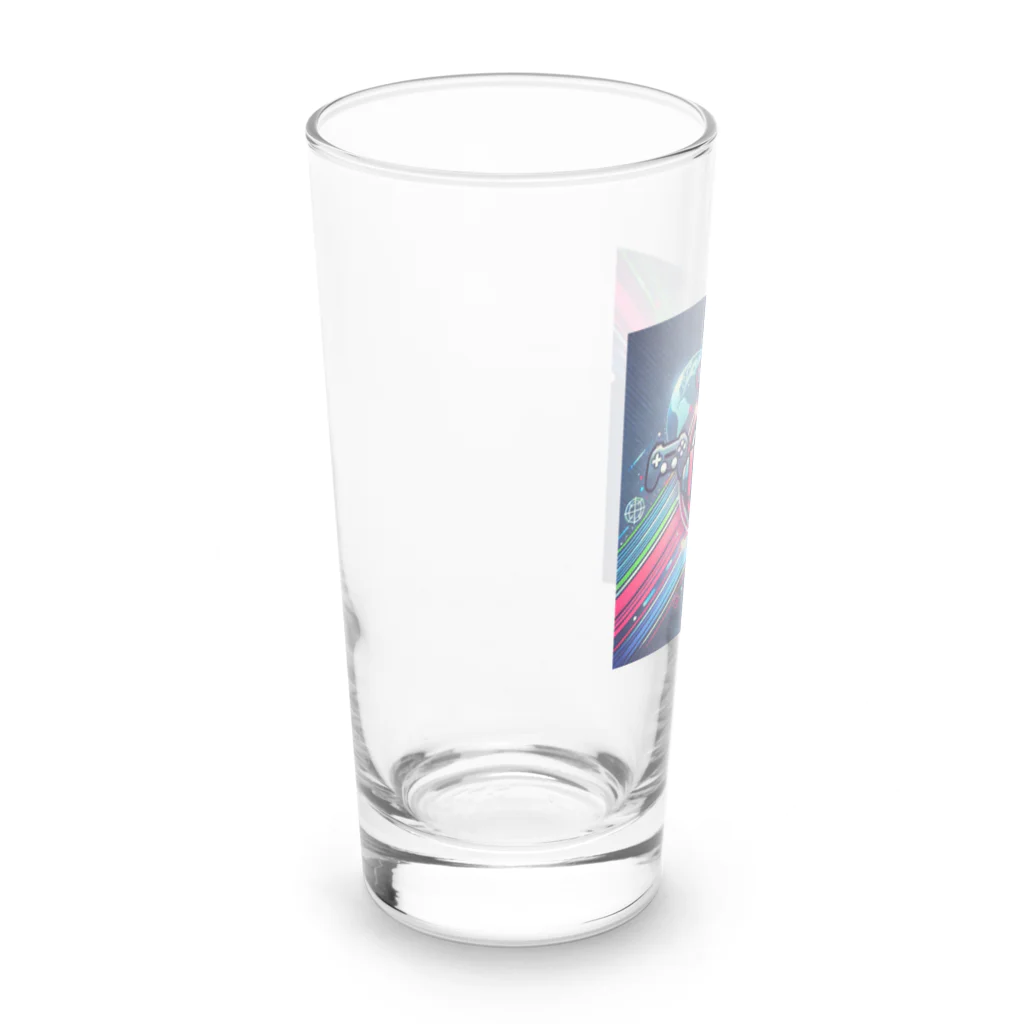 大野裕希_Twitch配信者の大野裕希 ゲームロゴ Long Sized Water Glass :left