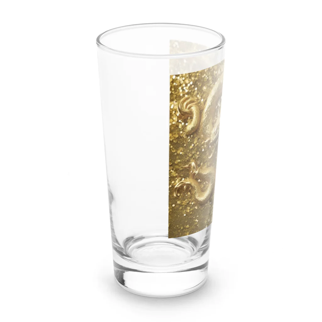 龍のエネルギーの煌めくゴールドドラゴン Long Sized Water Glass :left