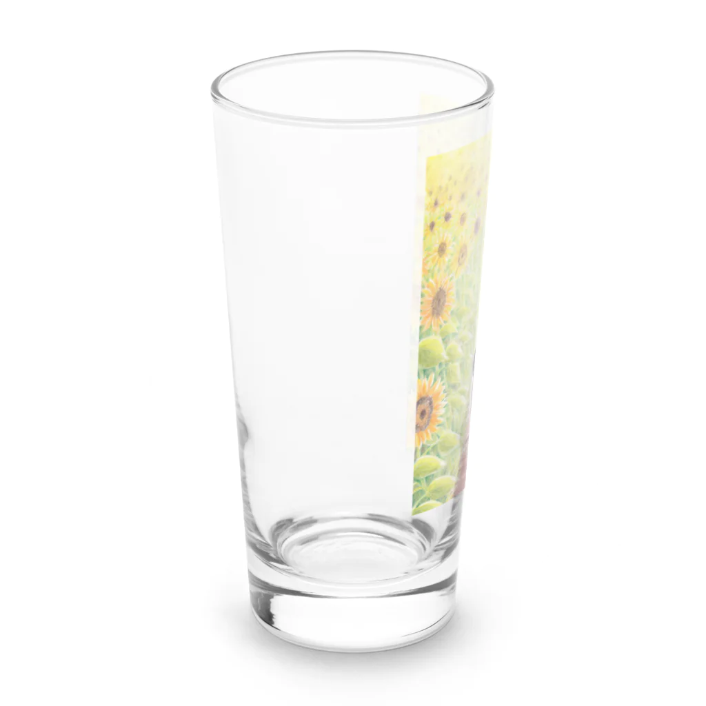 Ａｔｅｌｉｅｒ　Ｈｅｕｒｅｕｘのひまわり畑のクロ Long Sized Water Glass :left