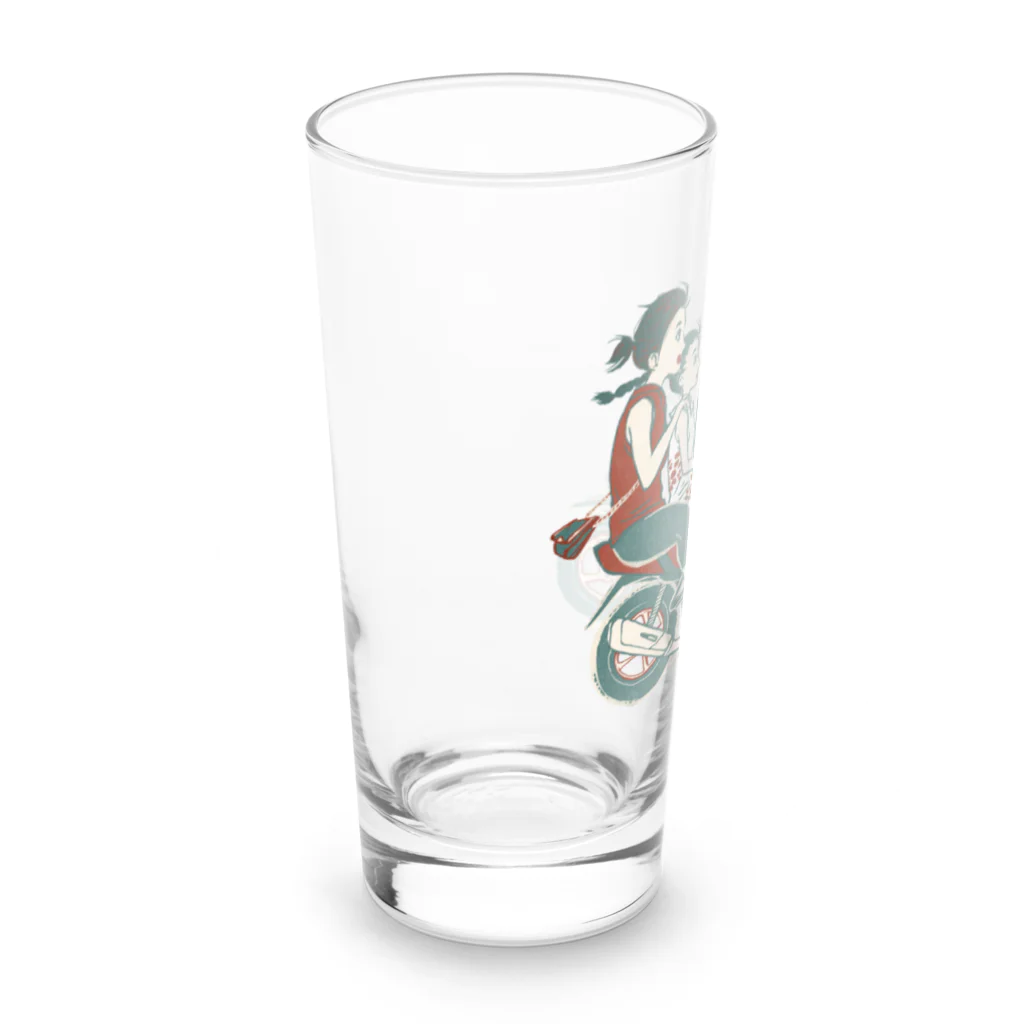 IZANAMI by Akane Yabushitaの【バリの人々】バイク家族乗り Long Sized Water Glass :left