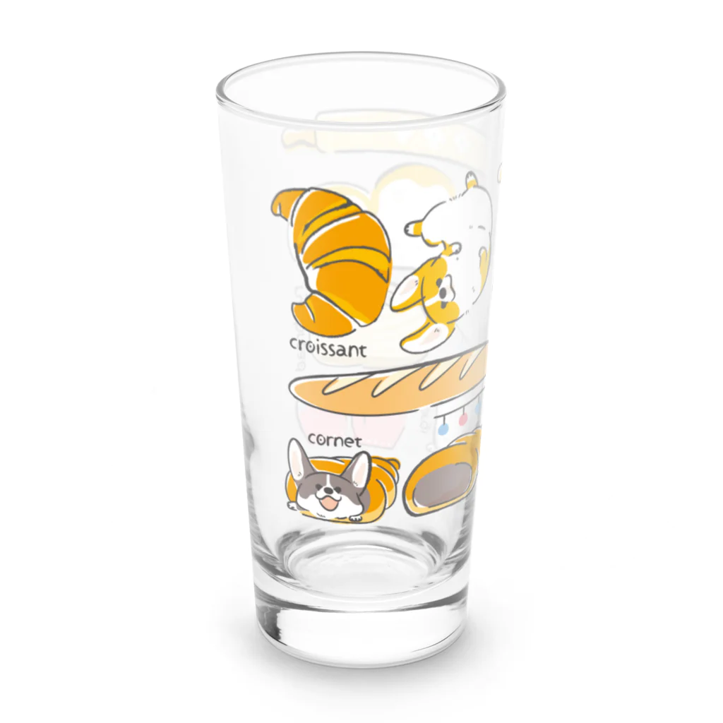 サカモトリエ/イラストレーターのコーギーパン（横長） Long Sized Water Glass :left