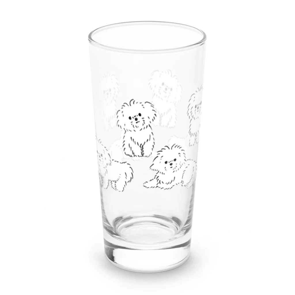 suzumaruのもさもさしたマルチーズ Long Sized Water Glass :left