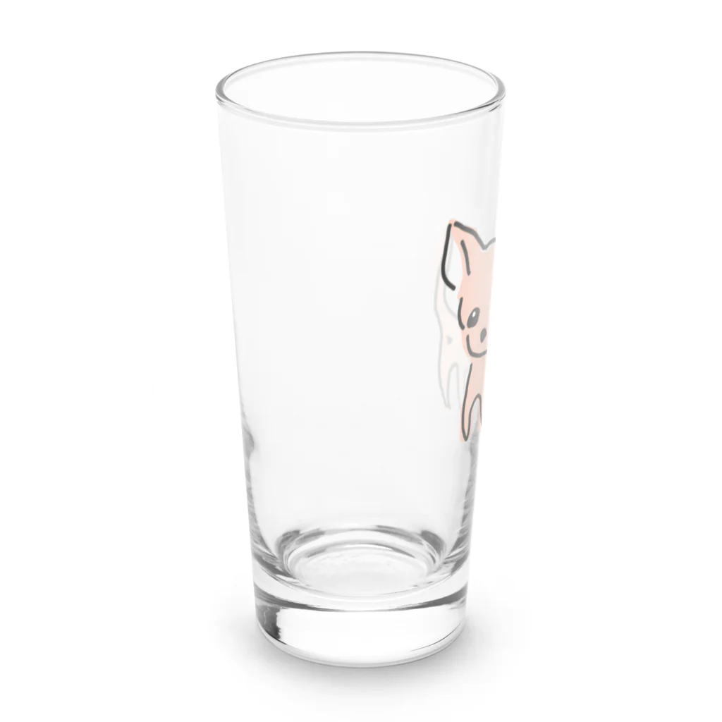 akane_art（茜音工房）のゆるチワワ（オレンジ） Long Sized Water Glass :left