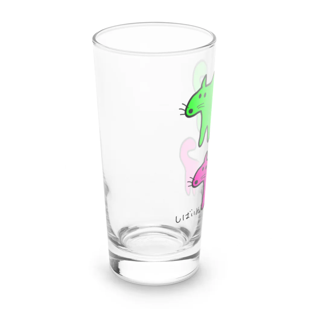 柴犬しばわんこhana873のしばいぬさんたち(ピンクと黄緑)柴犬さんたち Long Sized Water Glass :left