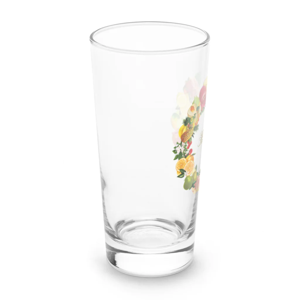 カワウソとフルーツのフルーツの輪（雫なし） Long Sized Water Glass :left