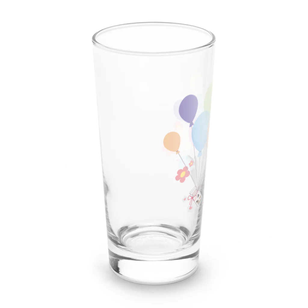 イラスト MONYAAT のくろねこの風船の種*A Long Sized Water Glass :left