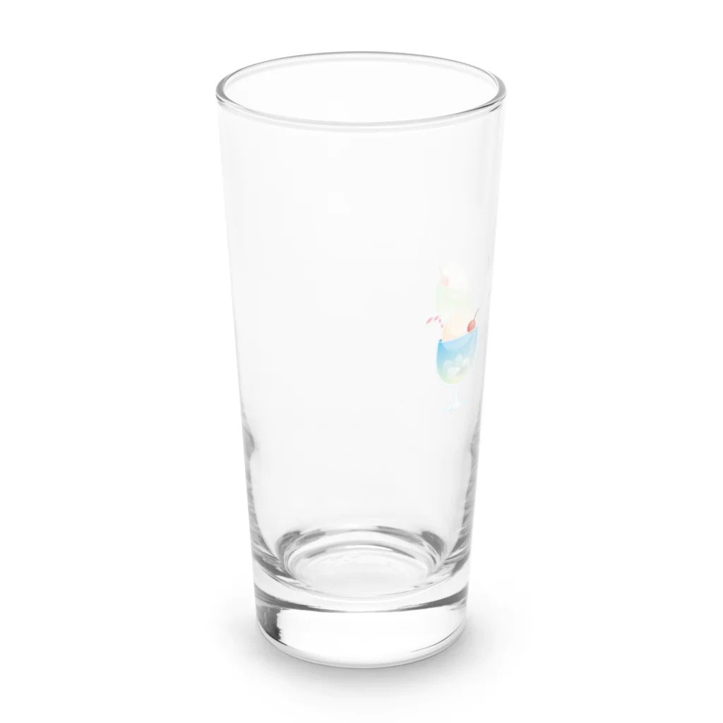 みけんこの三色クリームソーダ Long Sized Water Glass :left