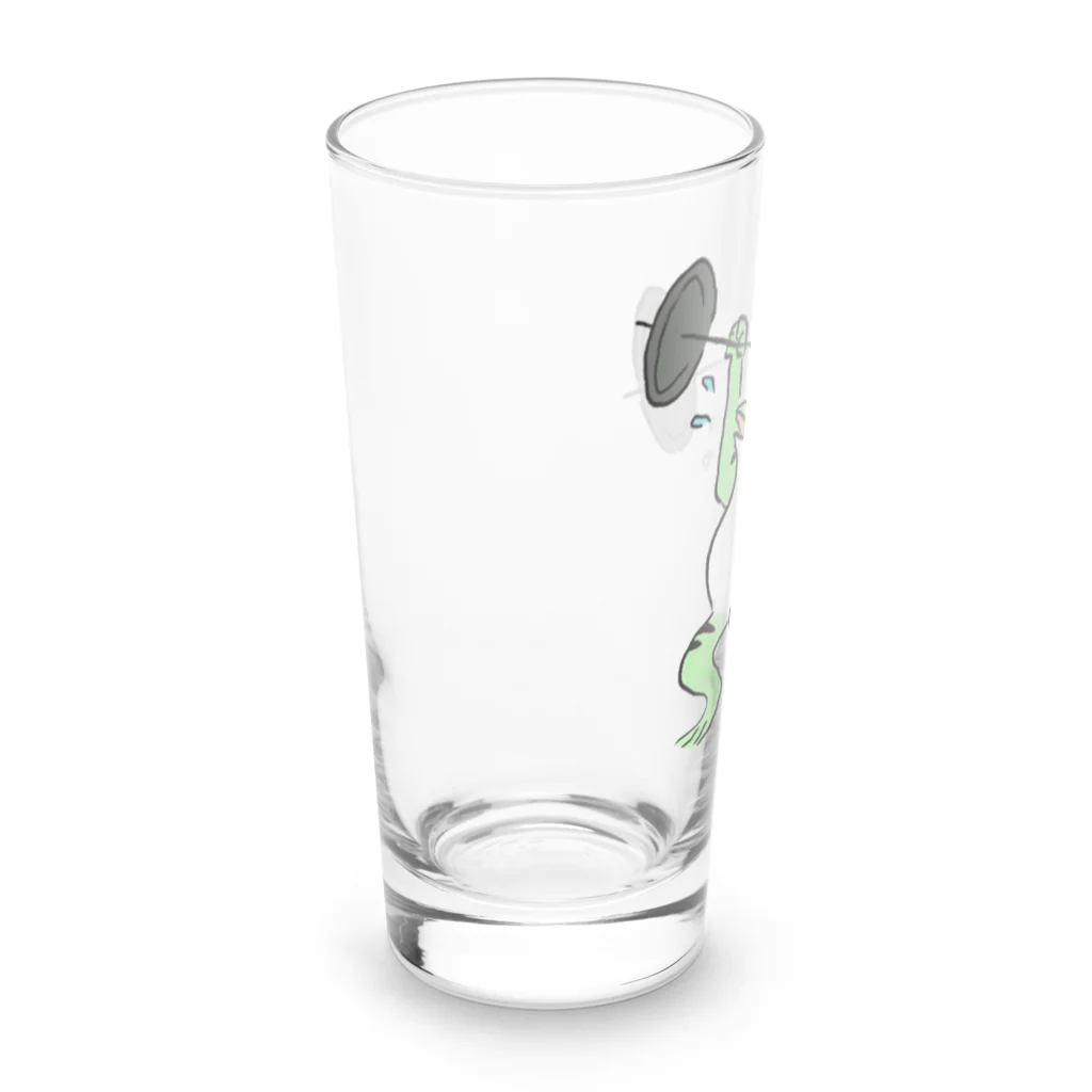 めぇめぇ羊のバーベル上げ。蛙ver. Long Sized Water Glass :left
