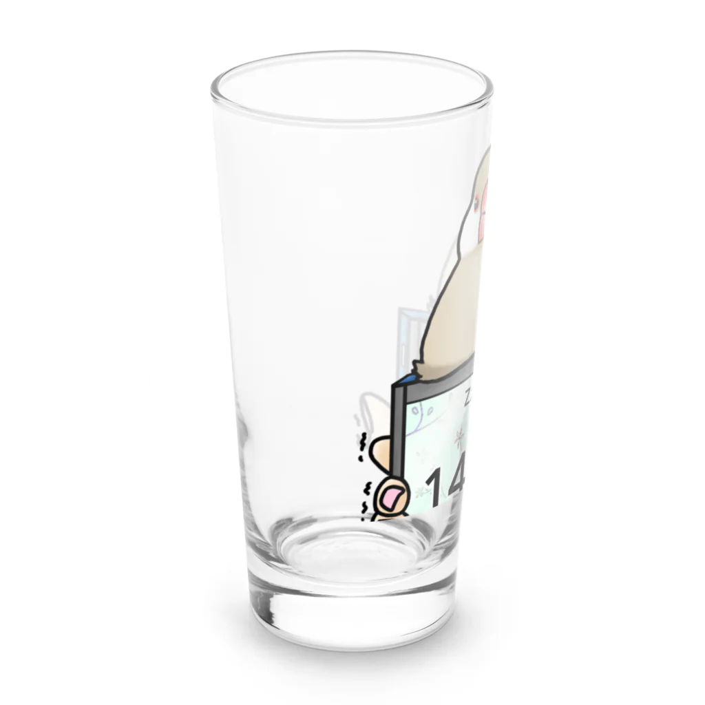 Lily bird（リリーバード）の「小鳥が眠りたがってるんだ」（シナモン文鳥） Long Sized Water Glass :left