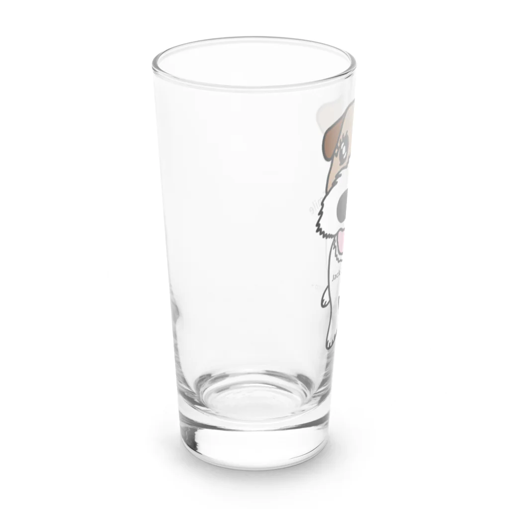 虹色PLUSのスマイル かわいいジャックラッセルテリア犬 Long Sized Water Glass :left