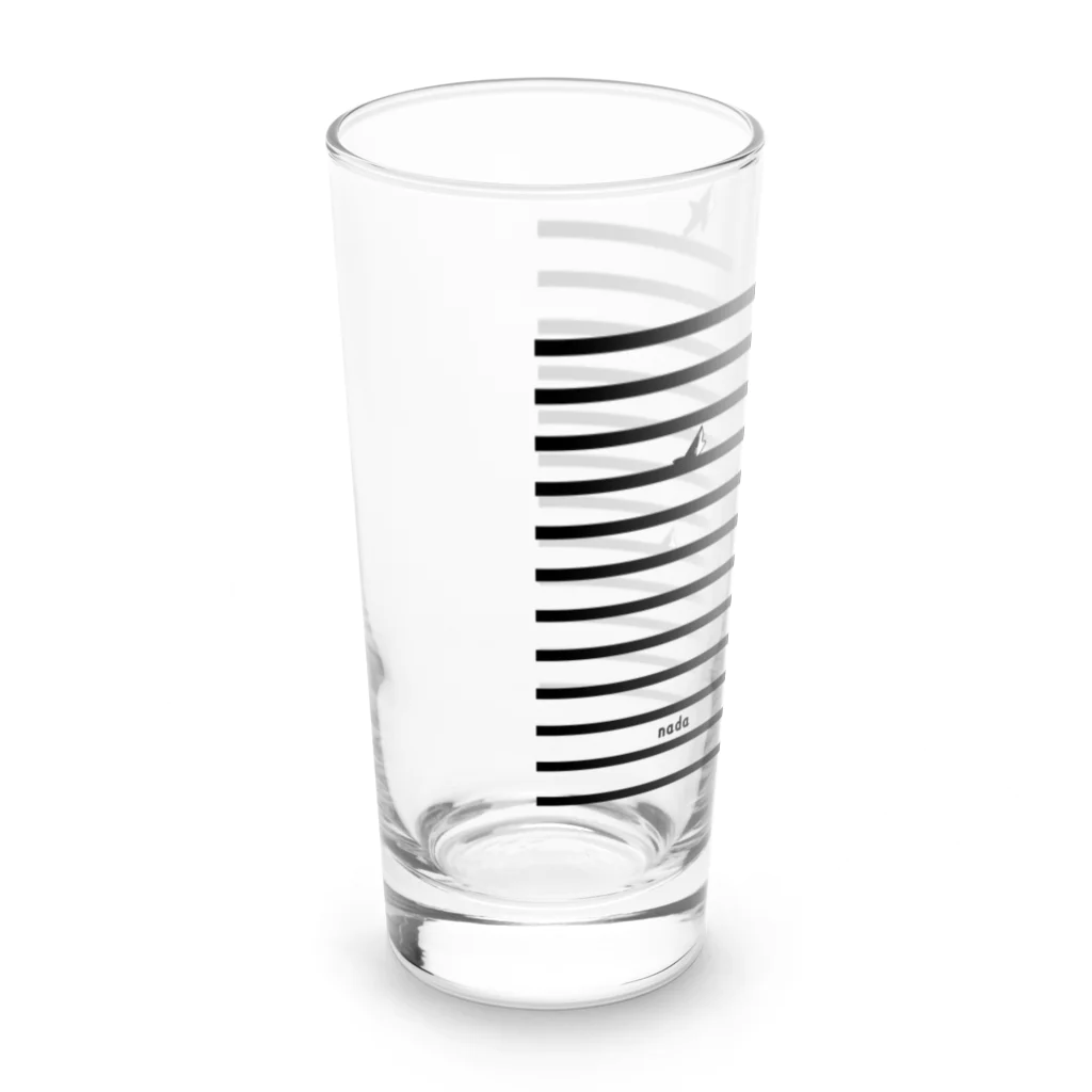 さかたようこ / サメ画家のサメサメボーダー | Black | Long Sized Water Glass :left