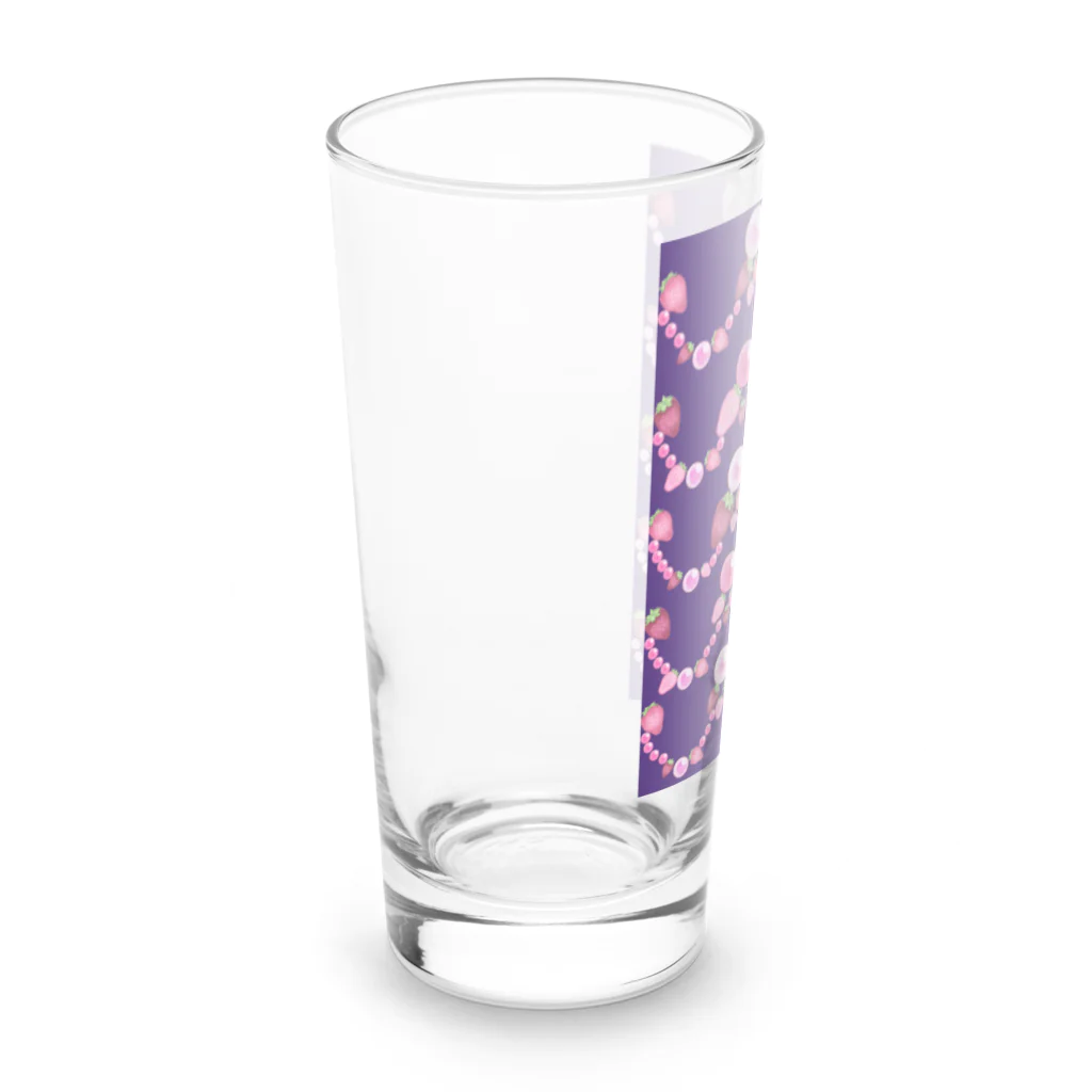 プリズモリイの箱のいちごと水晶玉のふんわり紫魔法 Long Sized Water Glass :left