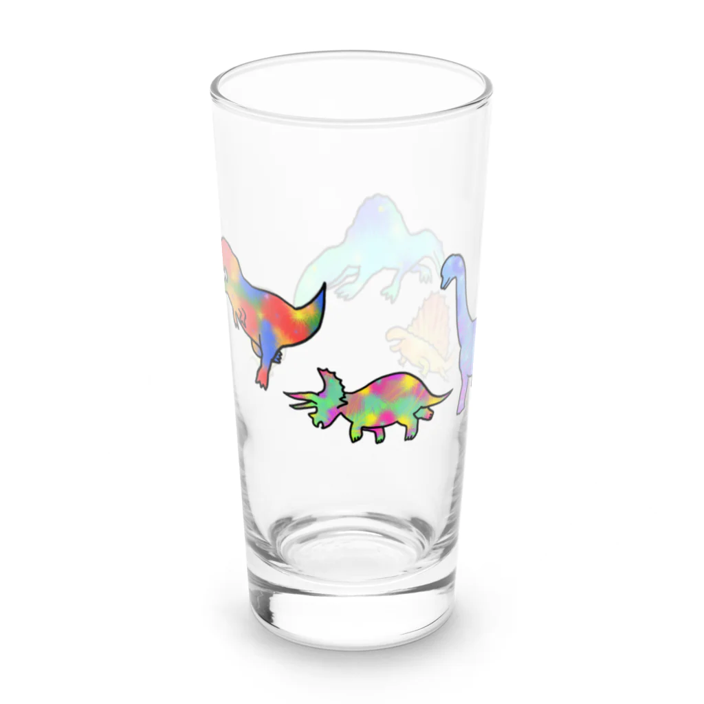 pluのカラフル恐竜❤️💛💚💙💜 Long Sized Water Glass :left