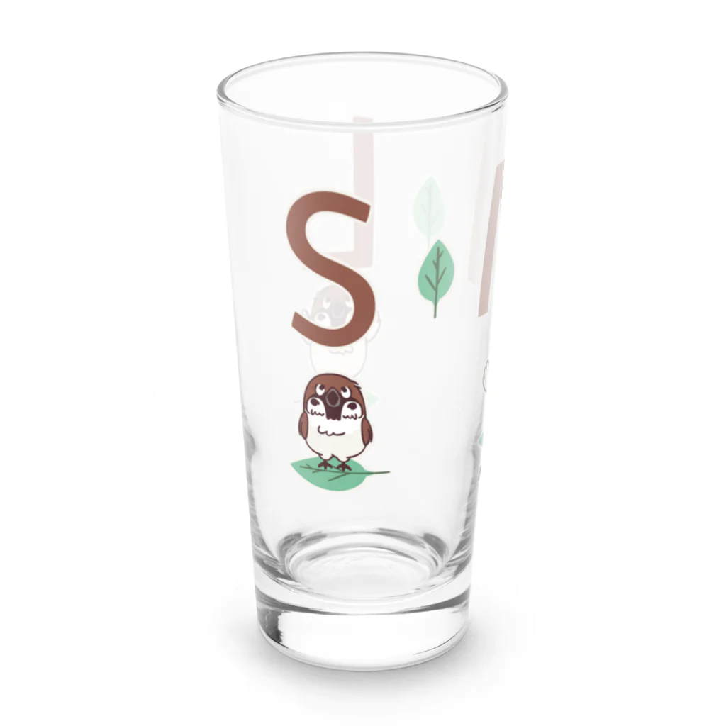 イラスト MONYAAT のスズメがちゅん SMLTシャツ Long Sized Water Glass :left