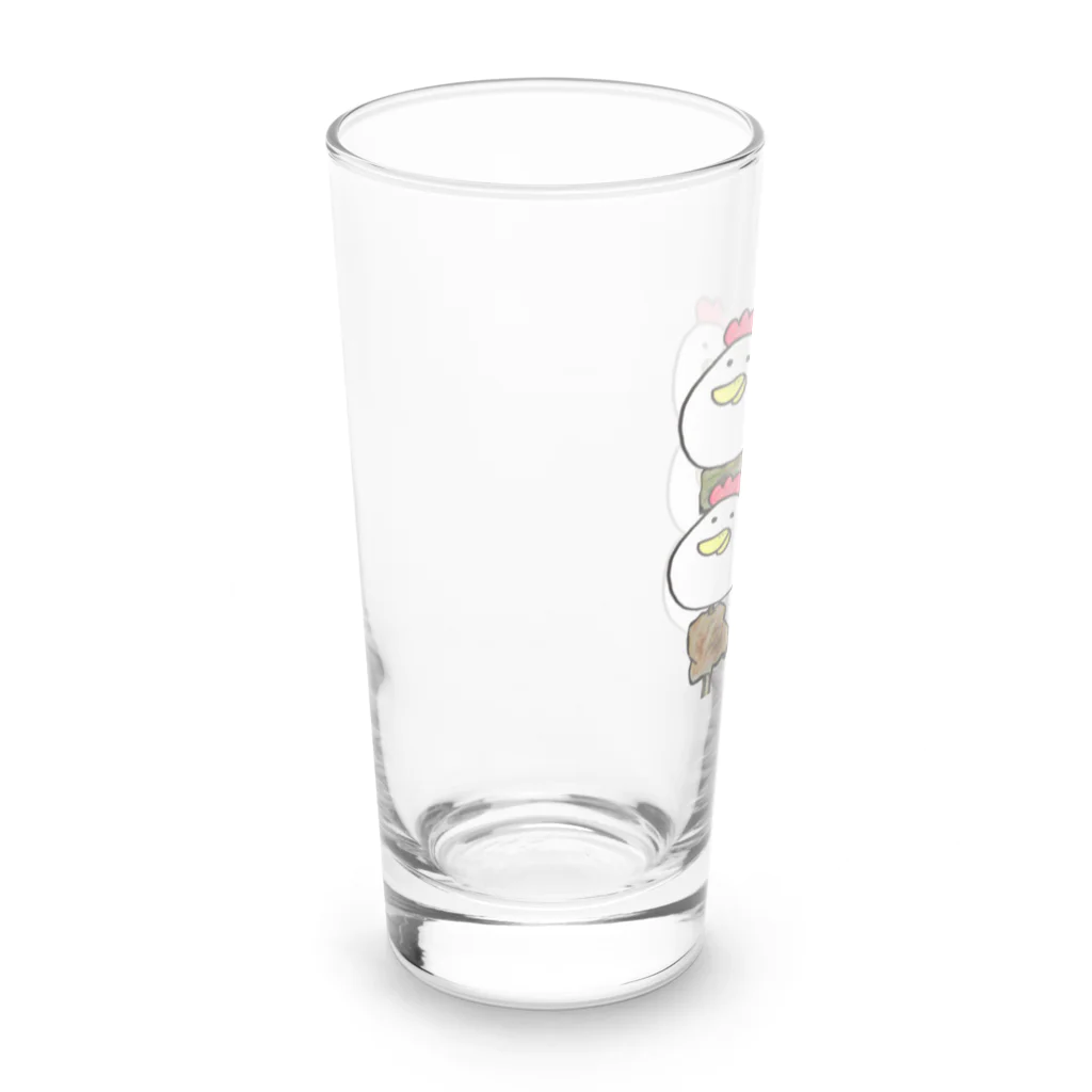 にわとり専門店のねぎま鶏鶏 Long Sized Water Glass :left