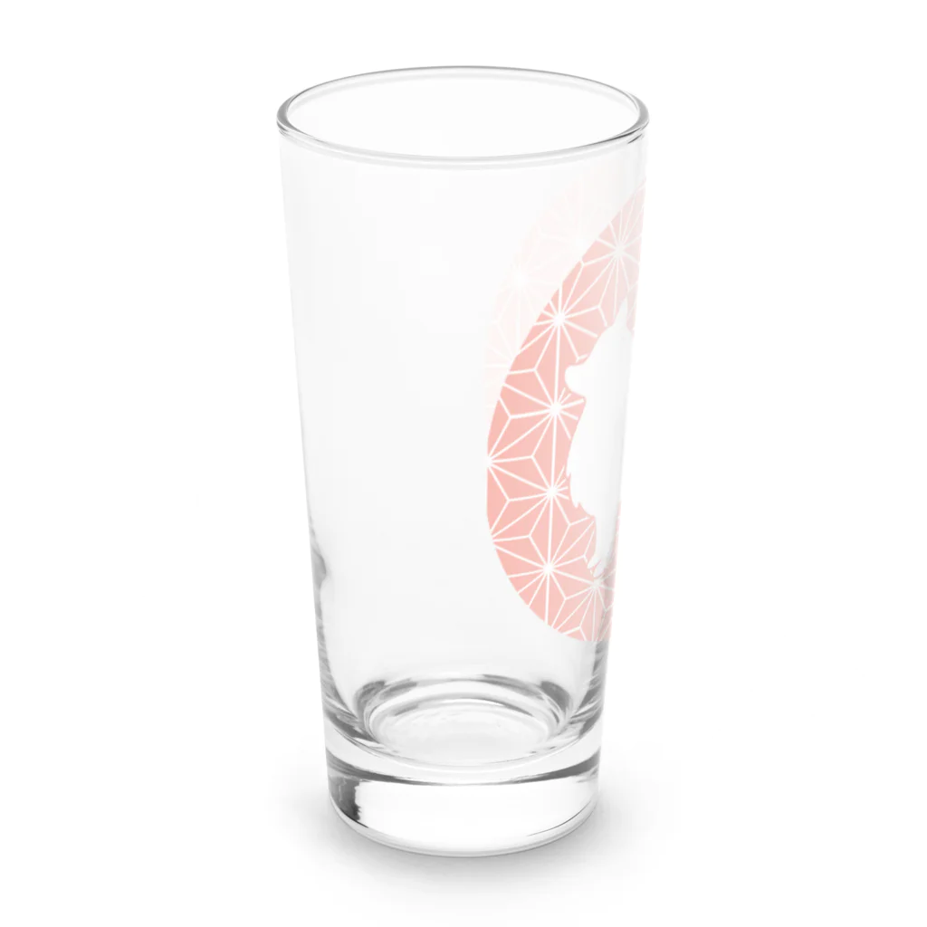 日本スピッツちぃ。の和柄スピッツ（麻の葉・ピンク） Long Sized Water Glass :left