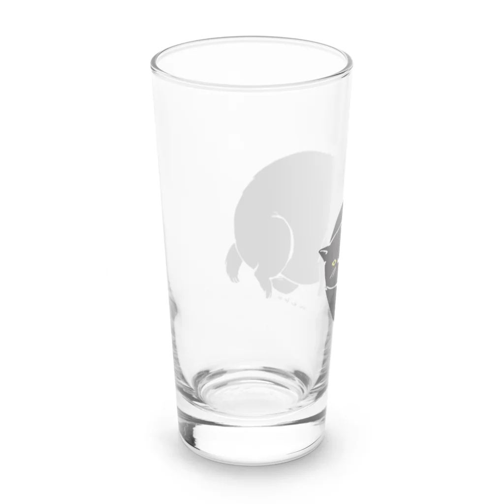 タバタ画房のふてぶてしいクロねこ Long Sized Water Glass :left