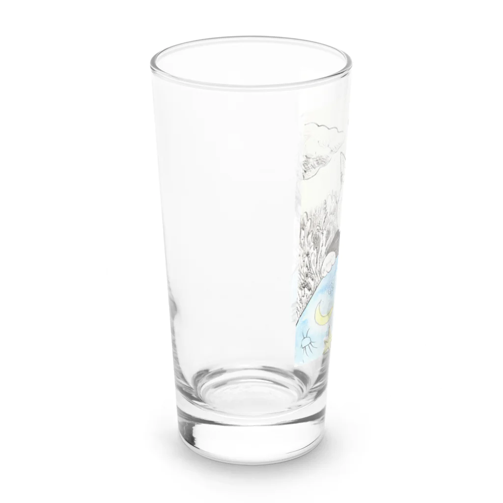 あおニャーマンの猫の世界で Long Sized Water Glass :left