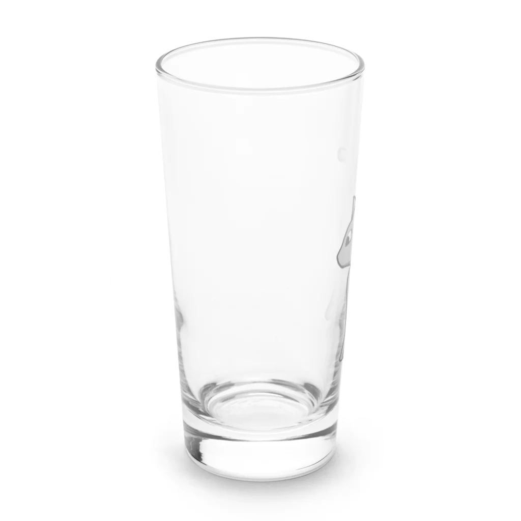 ヨープキャンが気になったの何かを見ている猫さん ブラック Long Sized Water Glass :left