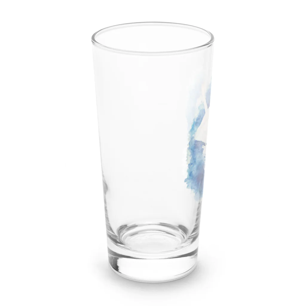 Tender blueの青に染まる Long Sized Water Glass :left