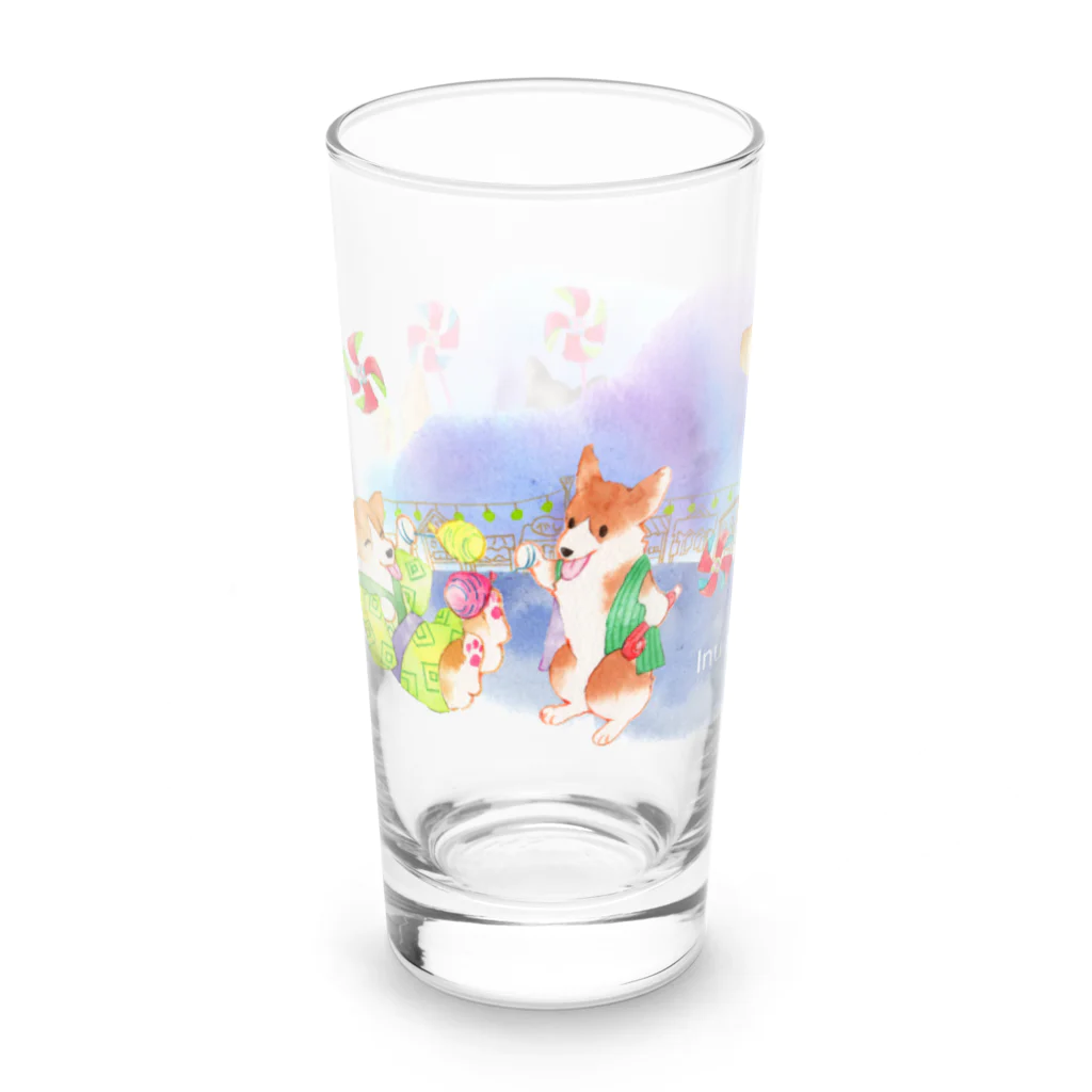 朱留のお祭りコーギー犬 Long Sized Water Glass :left