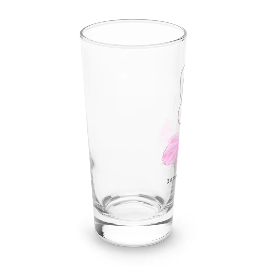 RIBBONSの私は今休憩中です🌸ゆる〜いうさぎさん Long Sized Water Glass :left