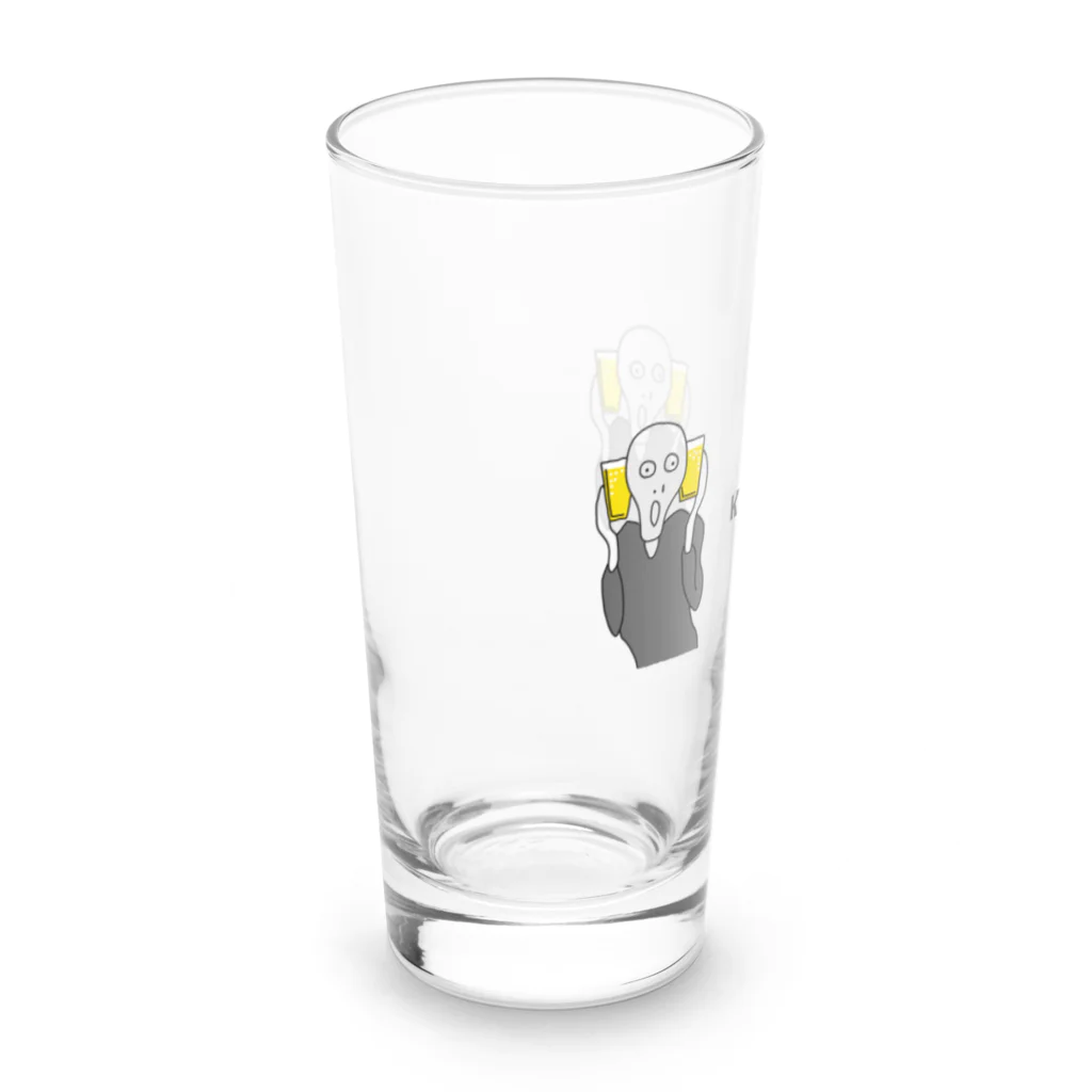 ビールとアート TM-3 Designの名画 × BEER（ムンクの叫び・Wムンク）黒線画 Long Sized Water Glass :left