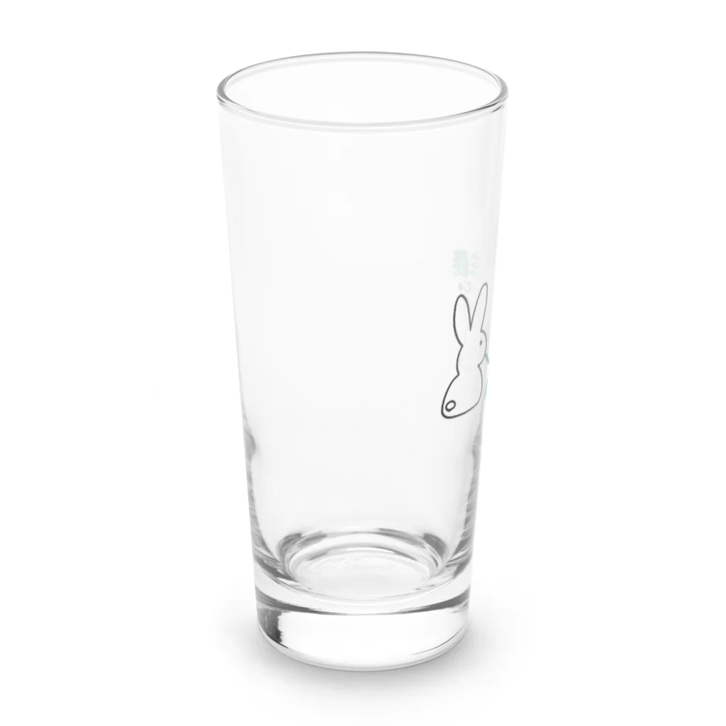 デレうさちゃんねるSHOPのうさぎＴシャツ　菜食主義 Long Sized Water Glass :left