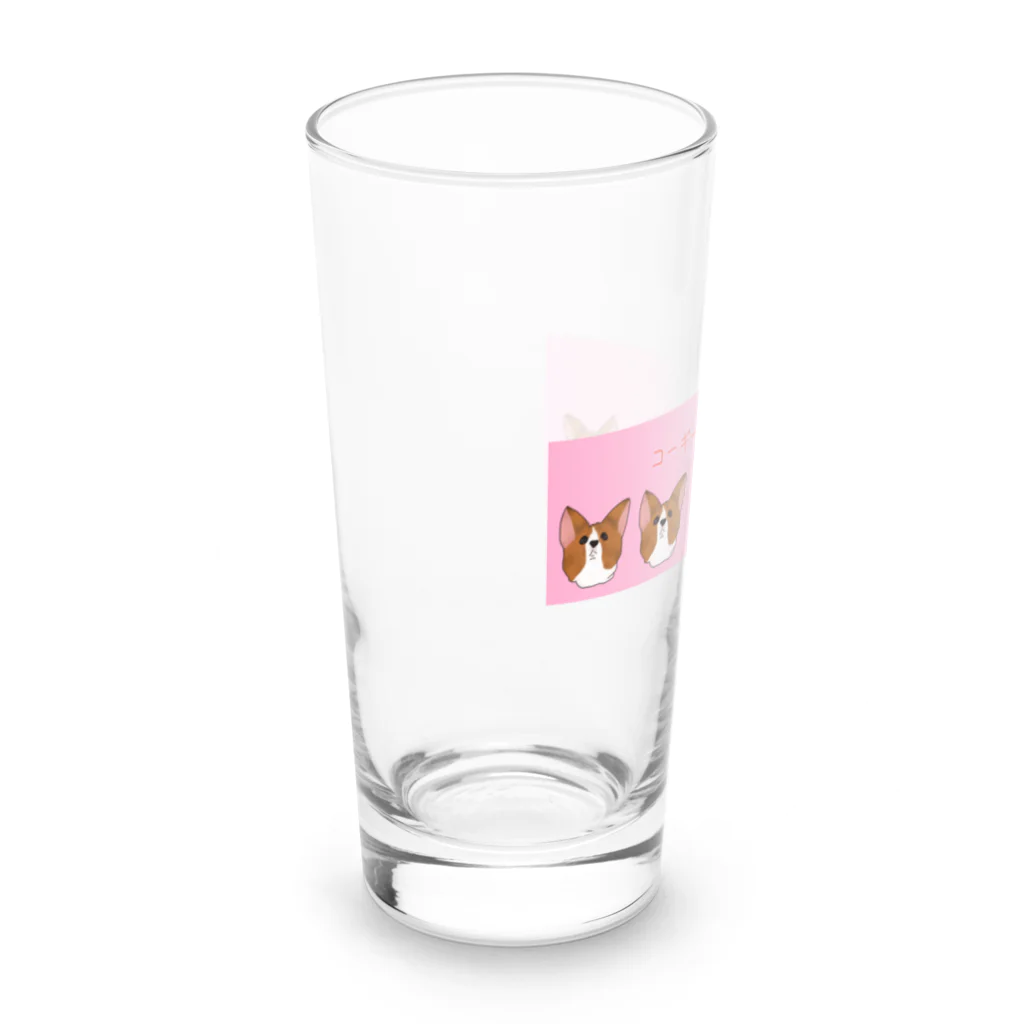 りりのお絵描き屋さんのコーギーしか勝たん(ピンク) Long Sized Water Glass :left