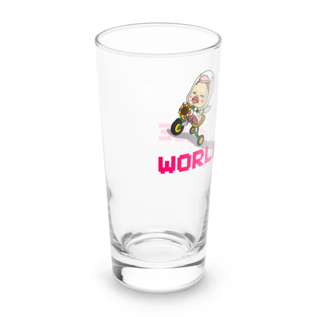 Siderunの館 B2の世界平和だよ！さげみちゃん（ドット文字） Long Sized Water Glass :left