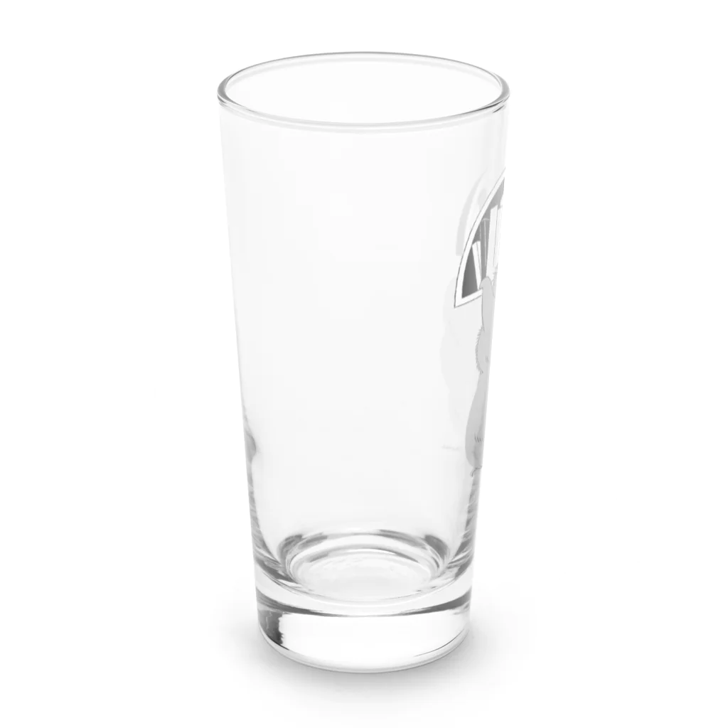 かわむショップ　suzuri支店のねこの本棚（グレー） Long Sized Water Glass :left