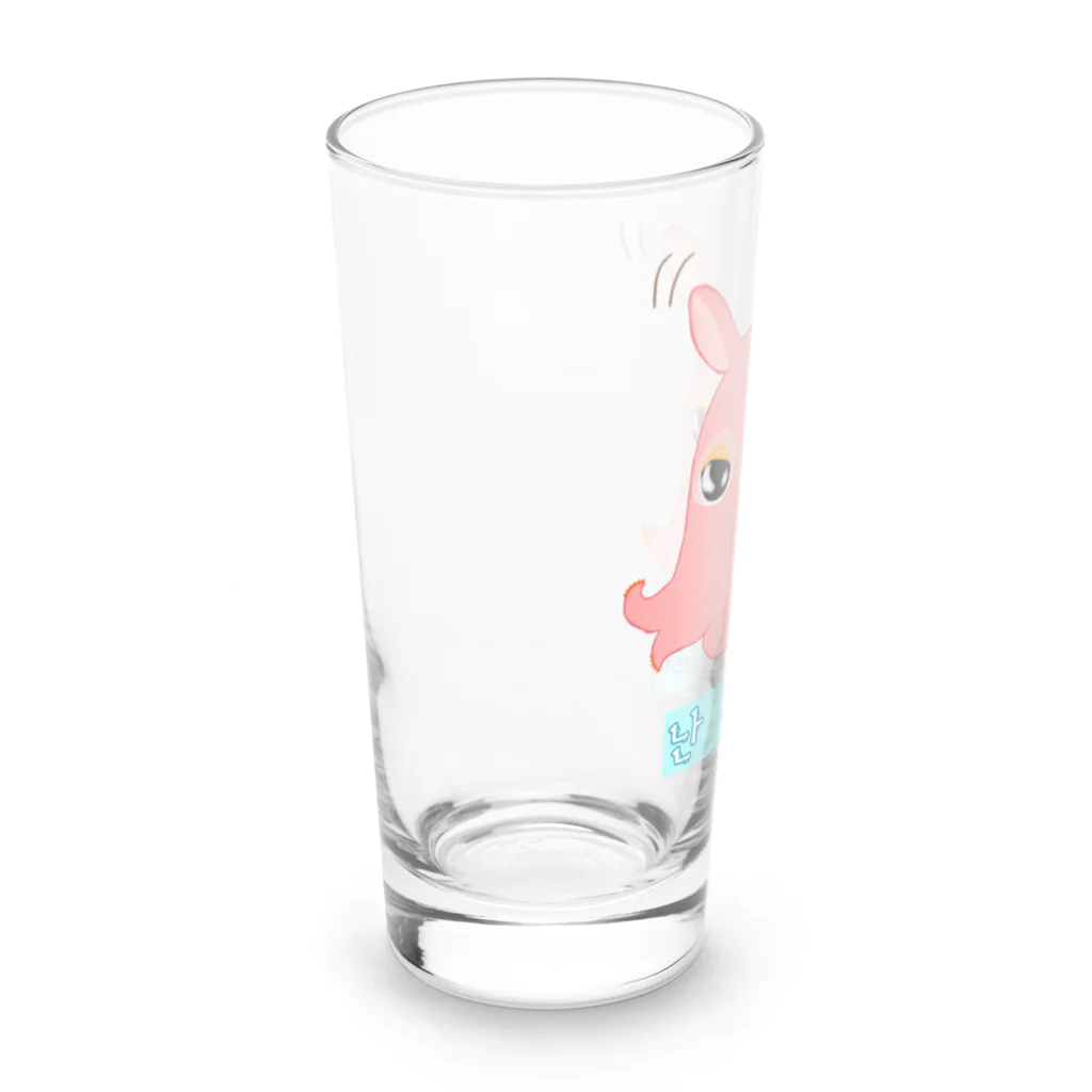 LalaHangeulの「僕はメンダコ」ハングルデザイン Long Sized Water Glass :left