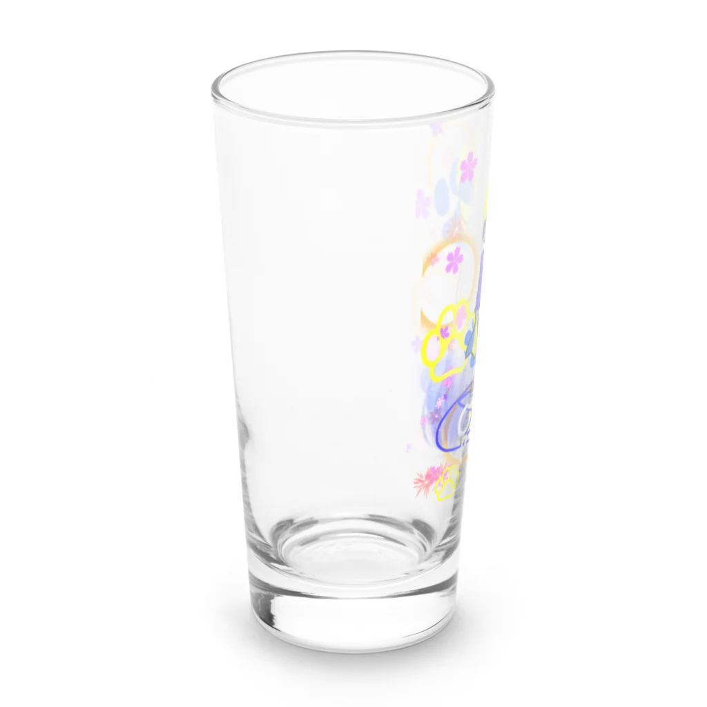 AkironBoy's_ShopのCat！  Peace！(猫！平和！)〜皆も平和ニャァー‼︎ Long Sized Water Glass :left