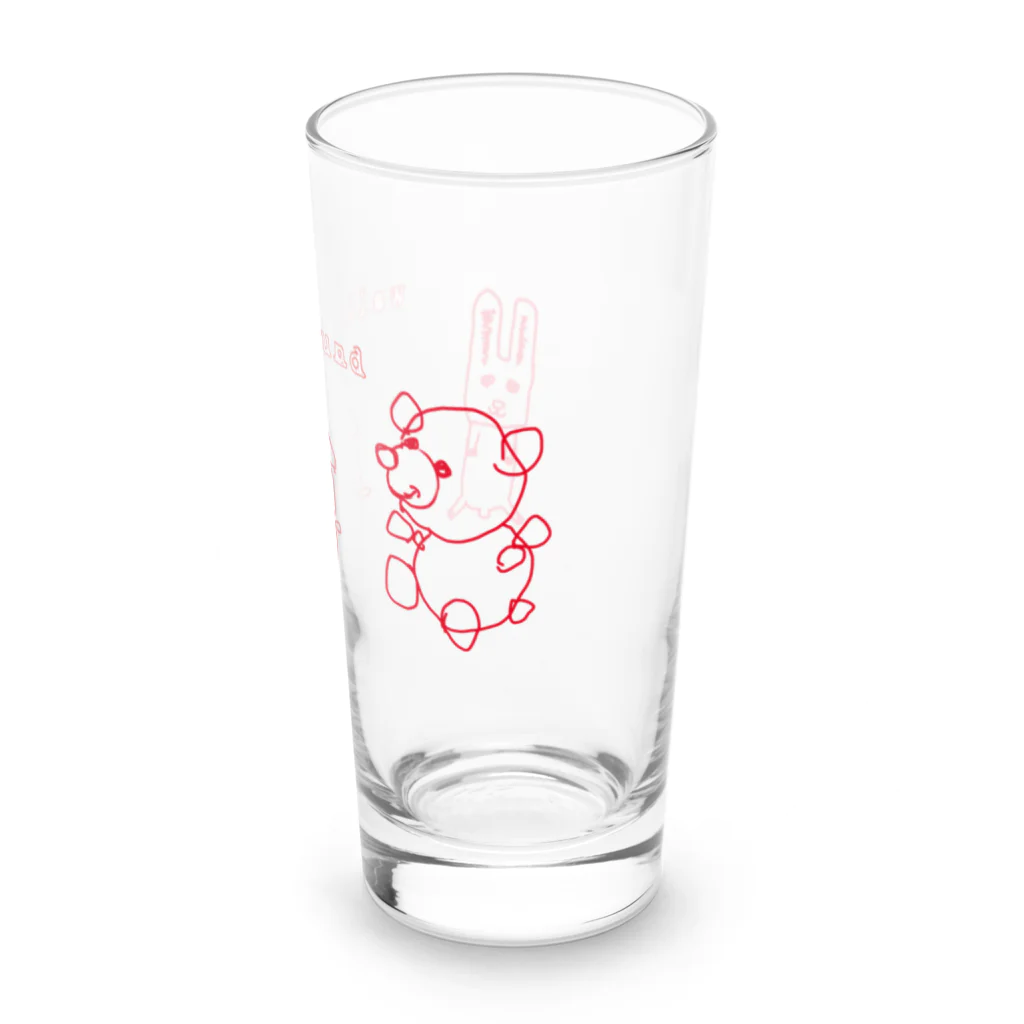 charlolのwalk around 動物　赤 Long Sized Water Glass :right