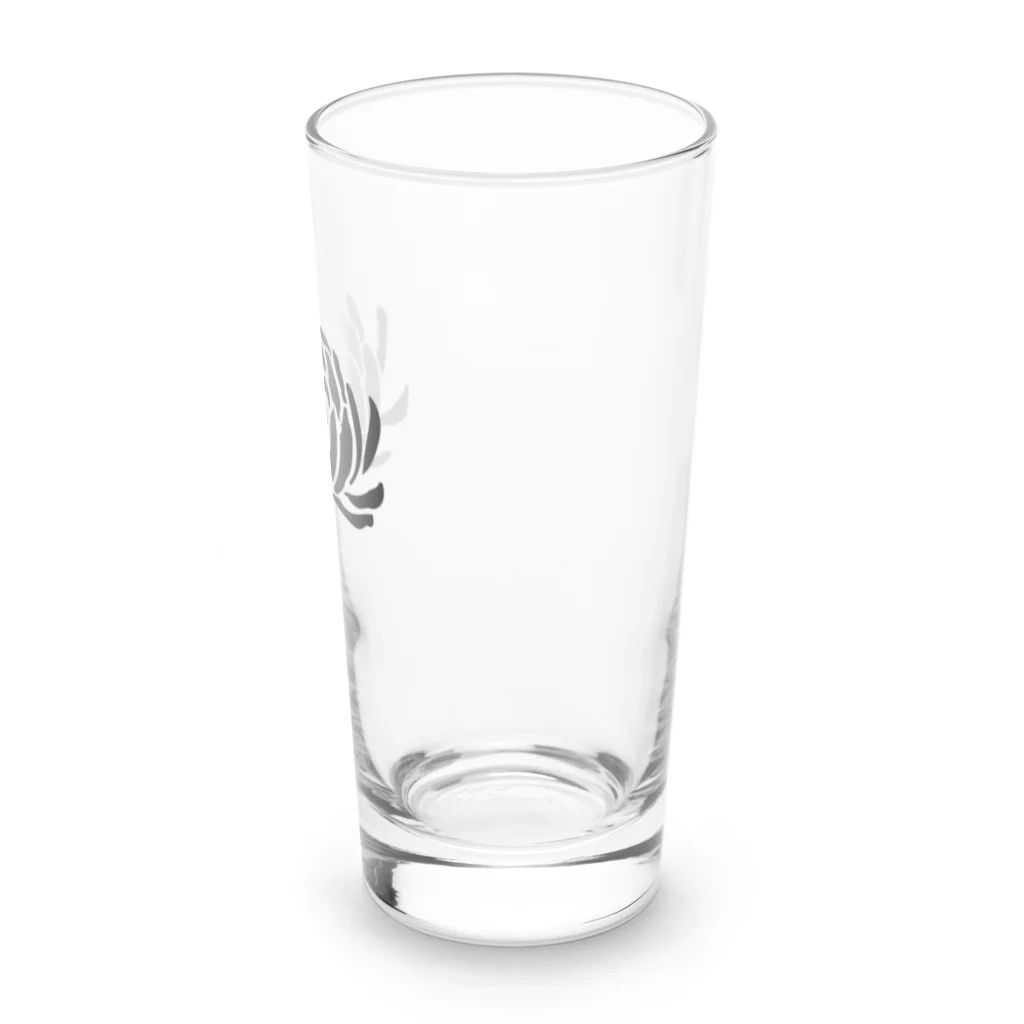 おばけ植物園【小物屋】のおばけ花（キク）モノクロ Long Sized Water Glass :right