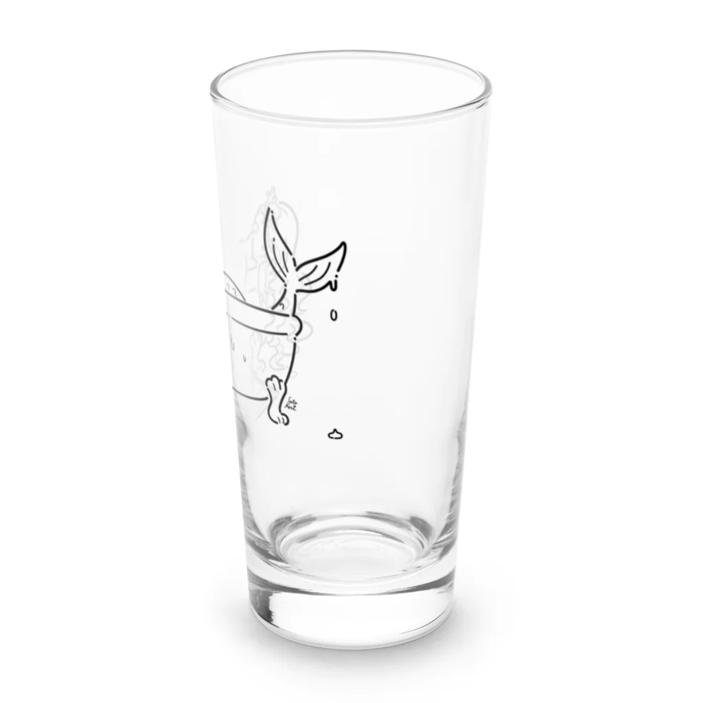 サトウノリコ*の浴室でタブレットを使う人魚【くろ】 Long Sized Water Glass :right