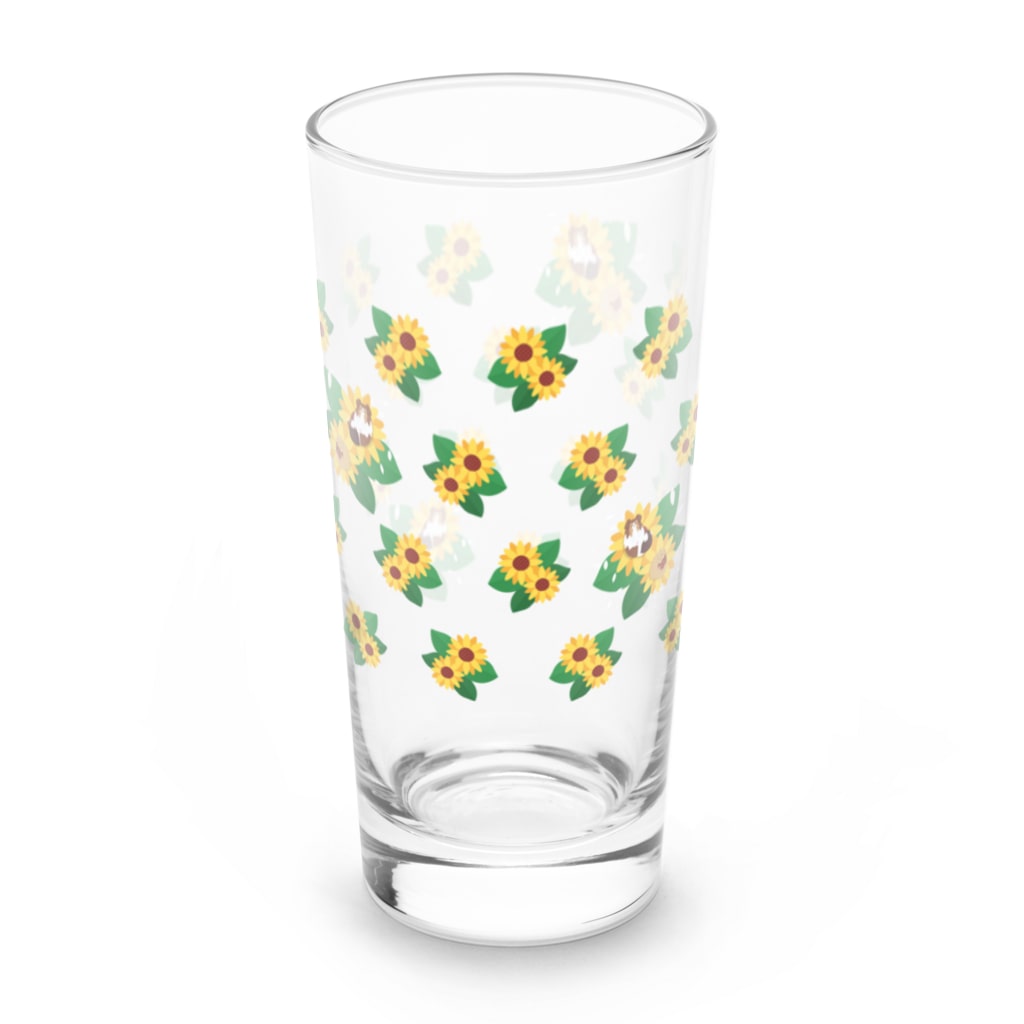 Kotetsu diary(SUZURI店)のシェルティ＆ダックス×ひまわり Long Sized Water Glass :right