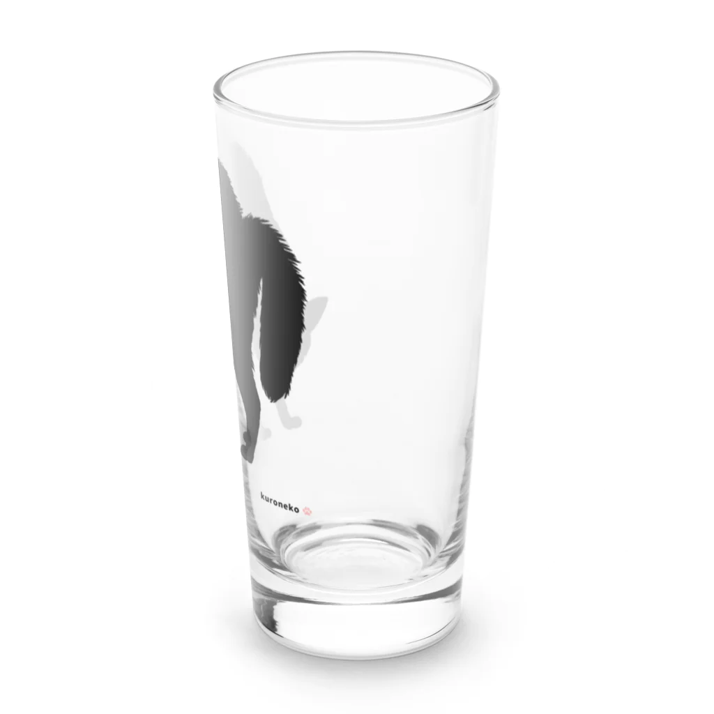 小鳥と映画館の赤い首輪のツンな黒猫ちゃん Long Sized Water Glass :right