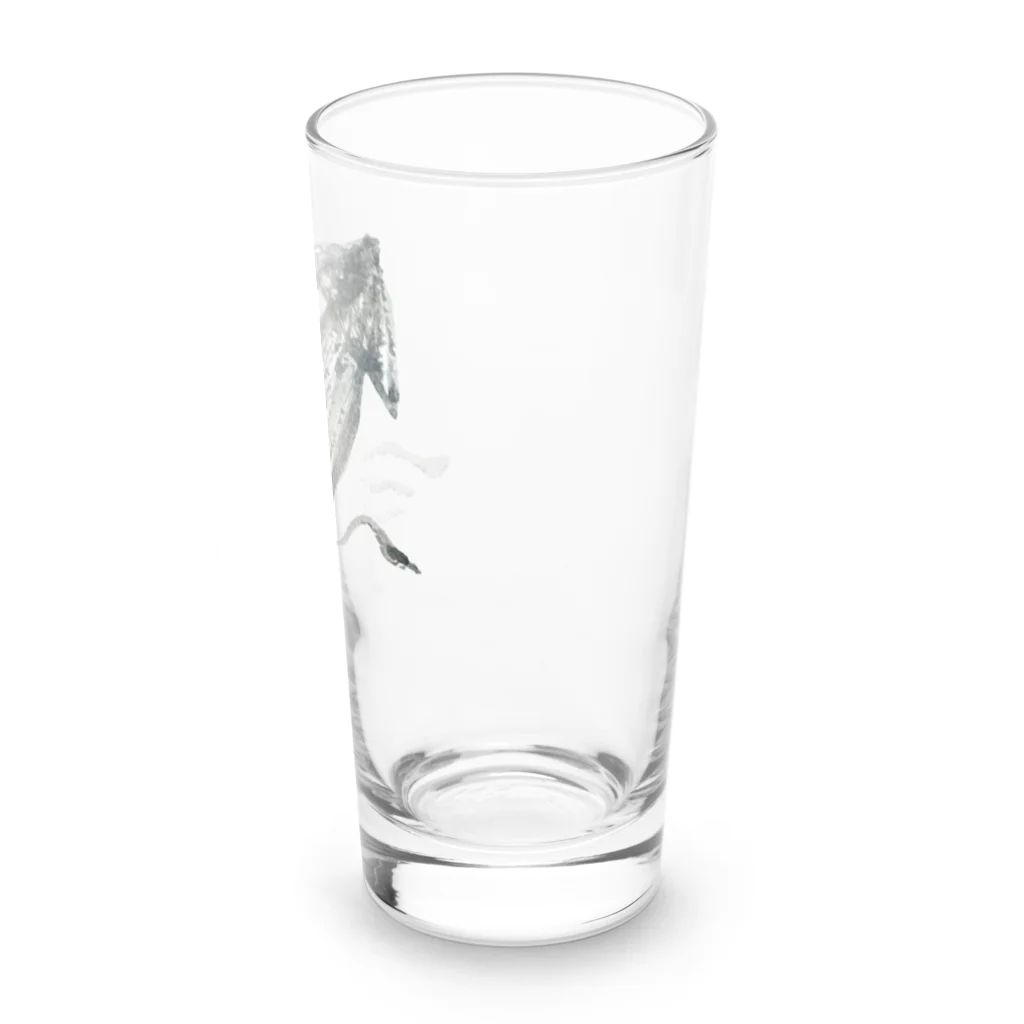 アングラースピリッツの水墨画風のイカさん Long Sized Water Glass :right