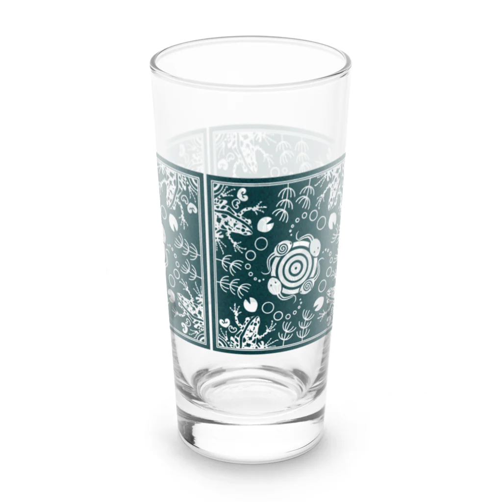 くいなの母のぬまがえるのぬま(レトロタイル風大) Long Sized Water Glass :right