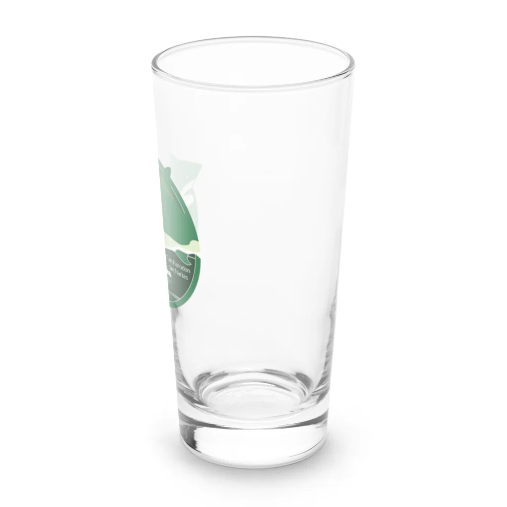 Kinkadesign うみのいきものカワイイShopのホホジロザメ_Cafeステッカーデザイン Long Sized Water Glass :right