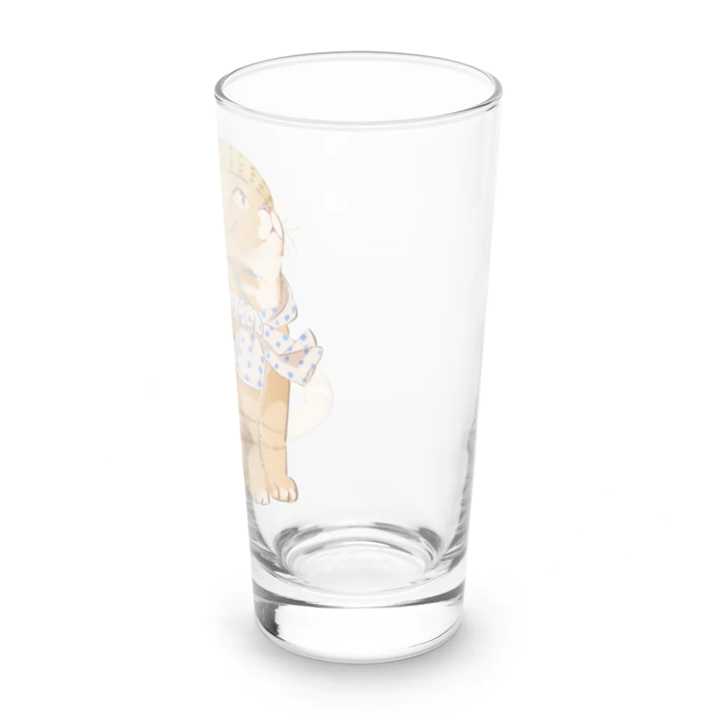 農家の息子猫まるショップの農家の息子猫まる。(猫ベージュまるロゴあり) Long Sized Water Glass :right